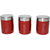 3 Pcs Tea, Coffee & Sugar Canister Set - Red (4513)