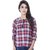 Amadore Casual 3/4 Sleeve Checkered Womens Multicolor Top