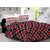 Valtellina Red  Checkered Design Skin Friendly Double Bedsheet with 2 CONTRAST Pillow Cover-Best TC-175