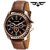 Asgard (CPR-98) Round Dial Brown Leather Strap Quartz Watch for Men