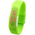 Jelly Slim Men Women Unisex Green LED Digital Casual Bracelet Band Led Watch