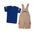 Titrit Blue and Beige Dungaree Set For Boys