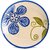Dinner Plate 10IN Ceramic/Stoneware in Cream and Blue Petals Flower (Set of 1) Handmade By Caffeine