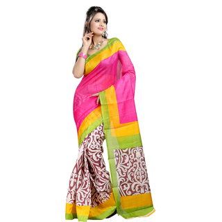 Kamdhenu Fabrics Fancy Designer Bhagalpuri Printed Saree.
