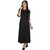 Janasya Black Plain Polyester Stitched Kurti