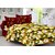 Valtellina Yellow  Floral Design 100 Cotton Double Bedsheet with 2 CONTRAST Pillow Cover-Best TC-175