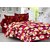 Valtellina Maroon  Floral Design Herbal Cotton Double Bedsheet with 2 CONTRAST Pillow Cover-Best TC-175