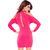 Lovemate Pink Plain Fit & Flare Dress For Women