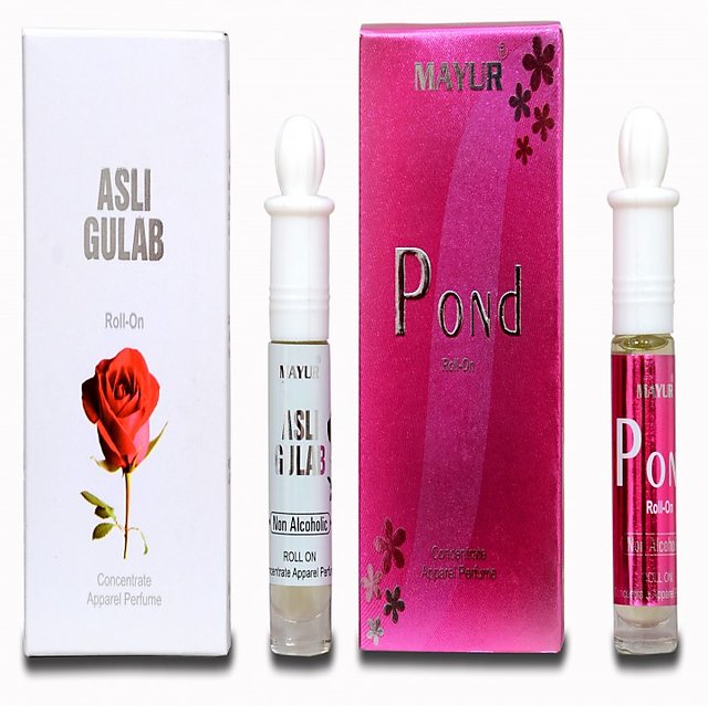 Buy Mayur Asli Gulab 8ml and Pond 8ml Attar combo Online 159