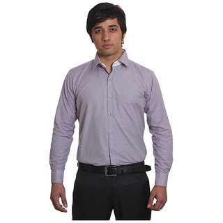 Solemio Purple Office Wear Formal Solid Shirt 3. MPR