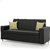 Earthwood -  Fully Leatherite Upholstered Three-Seater Sofa - Classic Florence Black