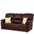 Earthwood -  Three-Seater Sofa with Maroon Leatherite Upholstery - Premium