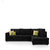 Earthwood -  Lounger Sofa L - Shape Design with Black Fabric Upholstery - Premium