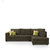 Earthwood -  Lounger Sofa L - Shape Design with Light Brown Fabric Upholstery - Premium