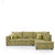 Earthwood -  Lounger Sofa L - Shape Design with Buff Fabric Upholstery - Premium