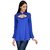 Tunic Nation Womens Blue Color Solid Top