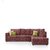 Earthwood -  Lounger Sofa L - Shape Design with Coral Pink Fabric Upholstery - Premium