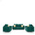 Earthwood -  Fully Fabric Upholstered Sofa Set 3+1+1 - Premium Valencia Turquoise