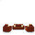 Earthwood -  Fully Fabric Upholstered Sofa Set 3+1+1 - Classic Valencia Brick Red