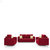 Earthwood -  Fully Fabric Upholstered Sofa Set 3+1+1 - Classic Valencia Red