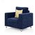Earthwood -  Fully Fabric Upholstered Single-Seater Sofa - Classic Valencia Navy Blue