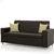 Earthwood -  Fully Leatherite Upholstered Three-Seater Sofa - Premium Florence Chocolate Brown