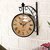 Desi Karrigar Wall Hanging Vintage Style Station Clock Double Sided Size(LxBxH-10x8.5x12.5) Inch