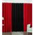 P Home Decor Polyester Window Curtains (Set of 3) 5 Feet x 4 Feet,2 Red 1 Black