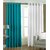 P Home Decor Polyester Long Door Curtains (Set of 2) 9 Feet x 4 Feet, 1 Aqua 1 White