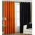 P Home Decor Polyester Window Curtains (Set of 2) 5 Feet x 4 Feet, 1 Orange 1 Black