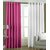 P Home Decor Polyester Door Curtains (Set of 2) 7 Feet x 4 Feet, 1 Pink 1 White