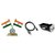 Indian Flag With Clock + Car Charger + Charging Cable