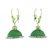 ayiruS Green Silk Thread Ear Rings (Lever Back)