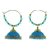 ayiruS Satin Blue Silk Thread Ear Rings (Hoop)