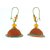 ayiruS Orange Silk Thread Ear Rings (Lever Back)