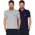 ONN Grey Mellange  Purple Polo Neck Half Sleeve Mens T-shirt