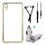 Meephone Back Cover  For IPHONE 4G (Transparent  GOLDEN) With Zipper Earphone  Car Charger