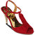 Flora Suede Red Stiletto Sandal