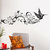 Wall Dreams Black Bird With Vine Style Tail In Modern Vector Art Wall Stickers (50cmX70cm)