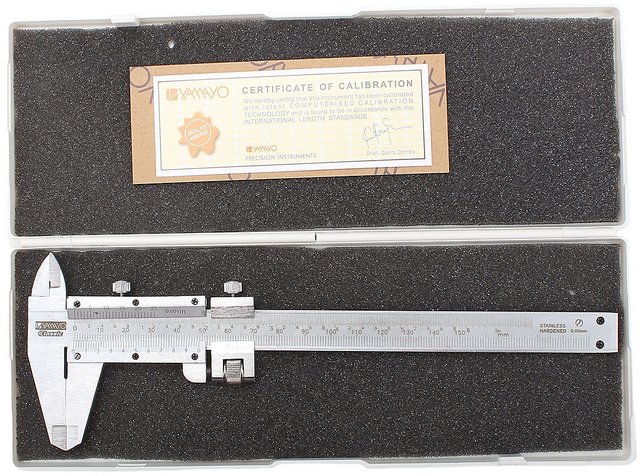 vernier caliper standard sizes