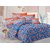 Valtellina Blue  Floral Design 100 Cotton Double Bedsheet with 2 CONTRAST Pillow Cover-Best TC-175