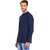 EVEN Blue Cotton Self Design Short Kurta with Mandarin Collar for Men