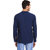 EVEN Blue Cotton Self Design Short Kurta with Mandarin Collar for Men
