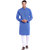 EVEN Blue Cotton Striped Short Kurta with Mandarin Collar for Men