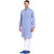 EVEN Blue Cotton Self Design Short Kurta with Mandarin Collar for Men