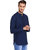 EVEN Blue Cotton Self Design Short Kurta with Mandarin Collar for Men