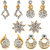 OM Jewells Gold Plated Gold  White Alloy Studs For Women (Combo of 5)