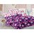 Valtellina Purple  Floral Design 100 Cotton Double Bedsheet with 2 CONTRAST Pillow Cover-Best TC-175