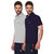 ONN Grey Mellange  Purple Polo Neck Half Sleeve Mens T-shirt