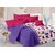 Valtellina Purple  Checkered Design Skin Friendly Double Bedsheet with 2 CONTRAST Pillow Cover-Best TC-175